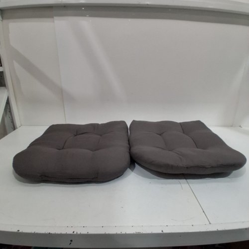 2PK TUFTED SQUARE CHAIR CUSHIONS - 19 X 19" - DARK GRAY image 3