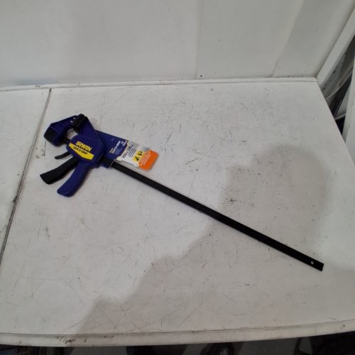 IRWIN QUICK-GRIP ONE-HANDED BAR CLAMP/SPREADER - 24" - 300LB CLAMP FORCE - BLUE/BLACK (MODEL:1964720) image 3