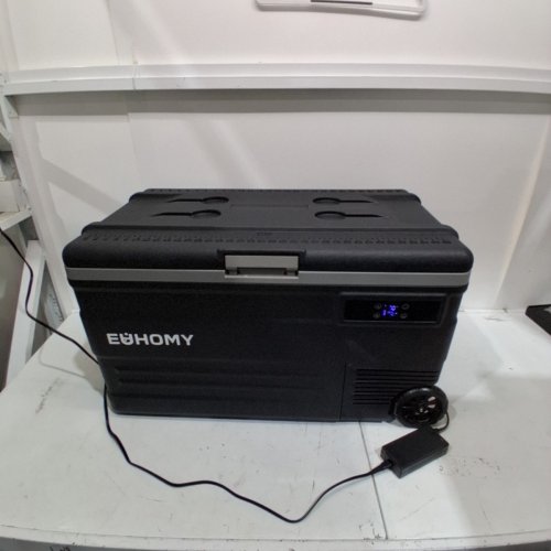 EUHOMY PORTABLE APP CONTROL DUAL-ZONE ADJUSTABLE COOLING REFRIGERATOR FREEZER / COOLER WITH HIGH-EFFICIENCY FROST-FREE COMPRESSOR / LCD DIGITAL CONTROL / HANDLE & WHEELS - 75QT - BLACK / GREY (MODEL: U75 / CF011-75BL-CAEH) image 3