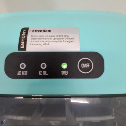 EUHOMY COUNTERTOP ICE MAKER MACHINE WITH HANDLE, BASKET AND SCOOP - MAKES 26LBS PER DAY - BLACK (MODEL: IM-06H/IM001-BGE-CAEH) image 2