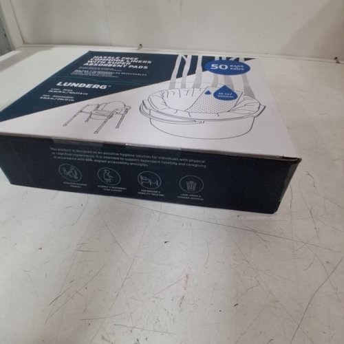 50PK LUNDERG COMMODE LINERS WITH ABSORBENT PADS - 20.5" X 15" image 2