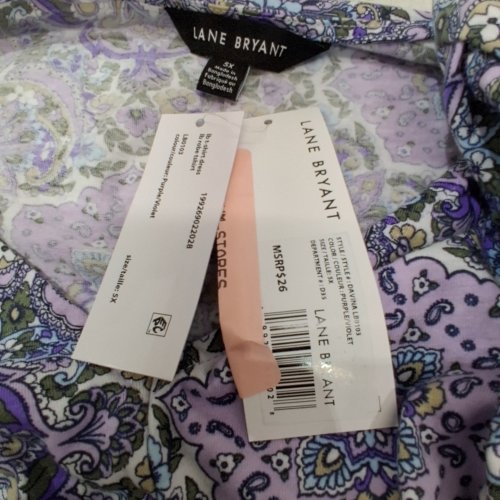 WOMEN'S LANE BRYANT PRINTED T SHIRT DRESS - 5X - PURPLE PATTERN image 2