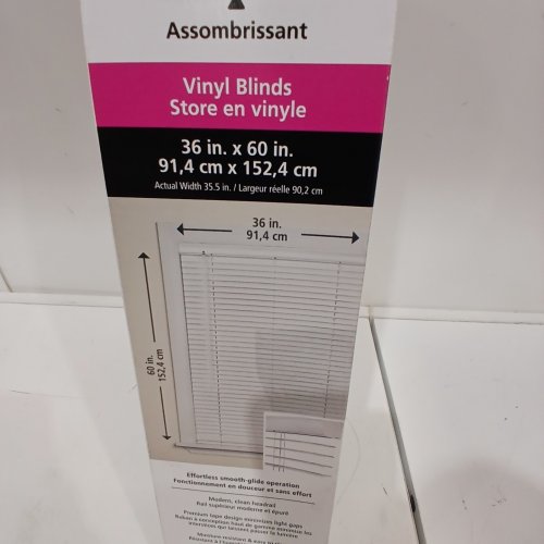 MAINSTAYS FAUX WOOD HORIZONTAL WINDOW BLINDS - 36" X 60" - WHITE (MODEL: MSF500000800015) image 5