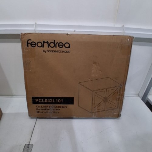 FEANDREA CAT LITTER BOX ENCLOSURE - 23.6" X 19.7" X 19.7" - RUSTIC BROWN (MODEL: PCL042L101) image 4