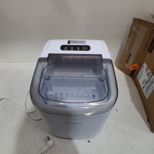 EUHOMY COUNTERTOP ICE MAKER MACHINE WITH HANDLE / BASKET AND SCOOP - MAKES 26LBS PER DAY - WHITE (MODEL: IM001-BWH-CAEH) image 3