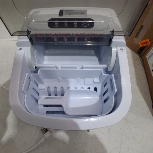 EUHOMY COUNTERTOP ICE MAKER MACHINE WITH HANDLE / BASKET AND SCOOP - MAKES 26LBS PER DAY - WHITE (MODEL: IM001-BWH-CAEH) image 4
