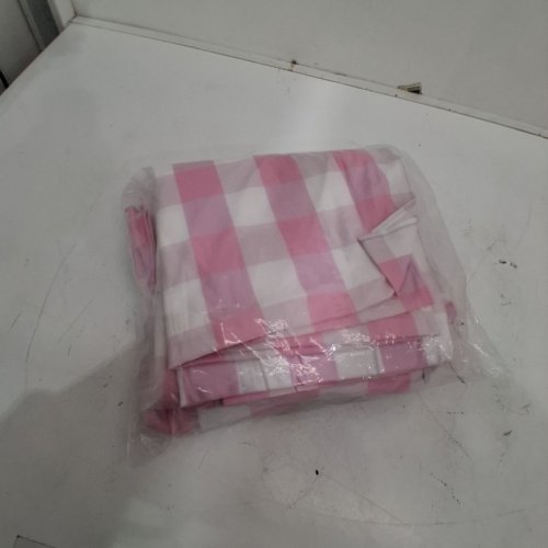 (2 PANEL) CHECKERED PLAID GINGHAM FARMHOUSE RUSTIC CURTAINS - 42" X 83" - PINK /WHITE image 3