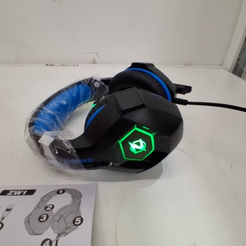 OZEINO GAMING HEADSET FOR PS5 PS4 XBOX ONE SWITCH PC, OVER EAR GAMING HEADPHONES - BLACK (MODEL : ZW1) image 2