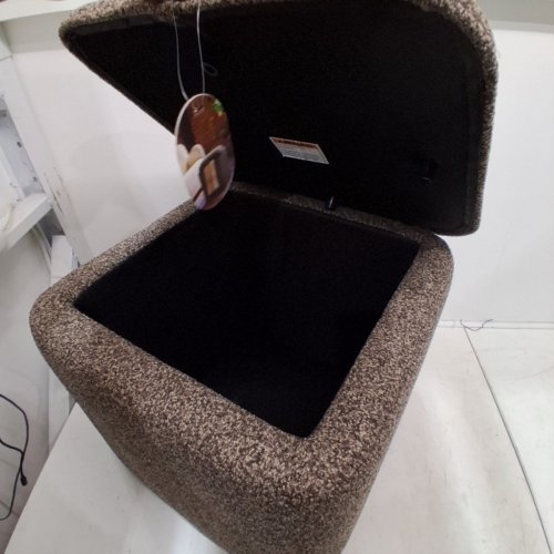 THRESHOLD UPHOLSTERED STORAGE OTTOMAN CUBE - BROWN (MODEL: 249-12-9638) image 5