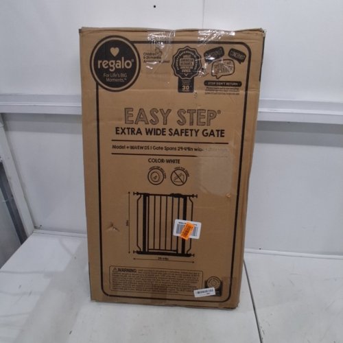 REGALO EASY STEP EXTRA WIDE METAL SAFETY GATE - 30" X 29"- 49" - WHITE (MODEL: 1164EWDS) image 3