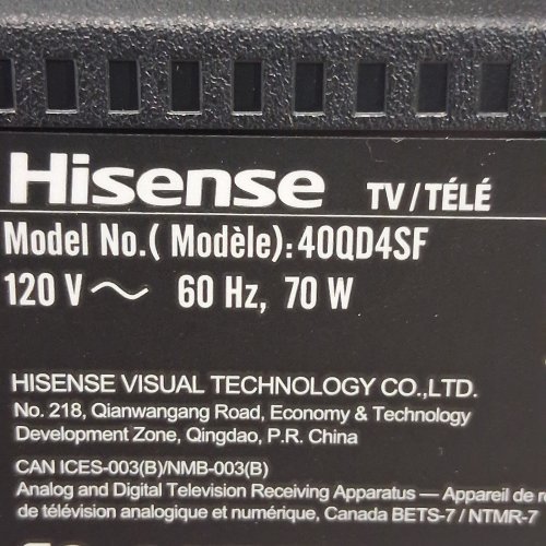 HISENSE 40" HI-QLED HD SMART FIRE TV, DOLBY AUDIO, COMPATIBLE WITH ALEXA, FULL ARRAY LED - 1080P - BLACK - (MODEL: 40QD4SF) image 8