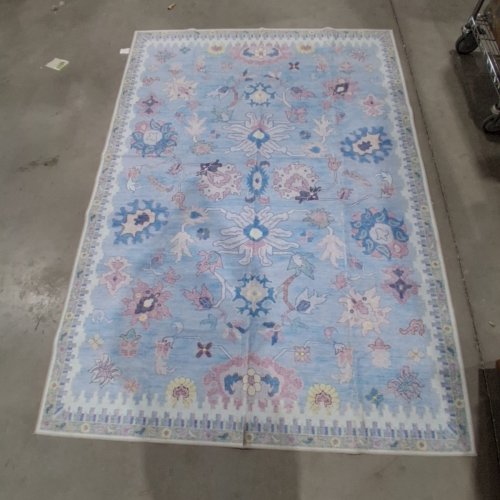 WASHABLE NON-SLIP FLORAL AREA RUG - 5FTX7FT - BLUE/PINK image 2