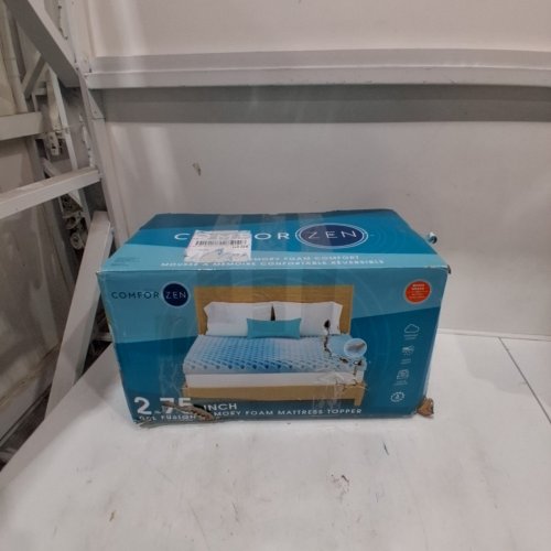 COMFORZEN GEL FUSION MEMORY FOAM MATTRESS TOPPER - 2.75" - BLUE image 3