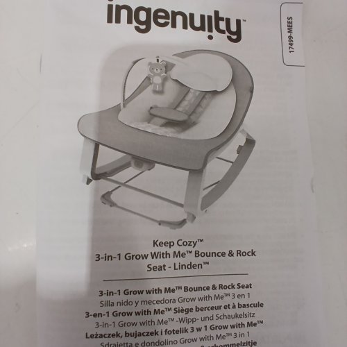 INGENUITY KEEP COZY 3-IN-1 GROW WITH ME VIBRATING BABY BOUNCER SEAT & ROCKER - 6-40LBS - LINDEN (MODEL: 17499) image 5