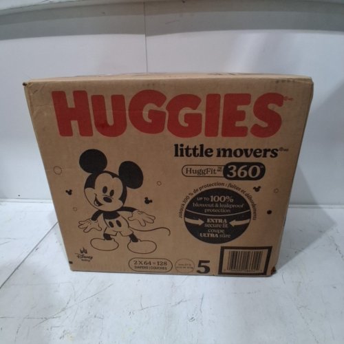 128PK BABY DISNEY HUGGIES LITTLE MOVERS HUGGFIT 360 DIAPERS - SIZE 5 - MICKEY MOUSE image 3