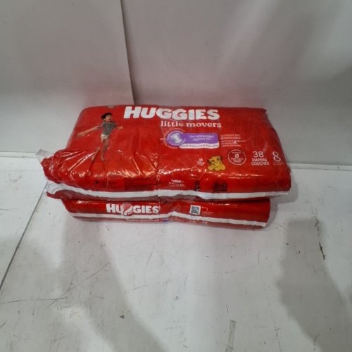 76PK HUGGIES LITTLE MOVERS BABY DIAPERS - SIZE 8 image 2