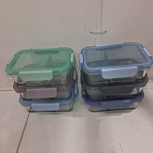12PC ELLO COLOUR LOCK DIVIDED GLASS MEAL PREP SET - 800 ML - MULTICOLOUR (MODEL: 1901809) image 3