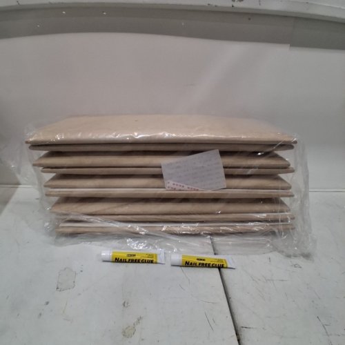 9PK IFNOW 3D PEEL WALL MOUNTED UPHOLSTERED PADDED LEATHER HEADBOARD - 9.84" X 23.62" - BEIGE image 2