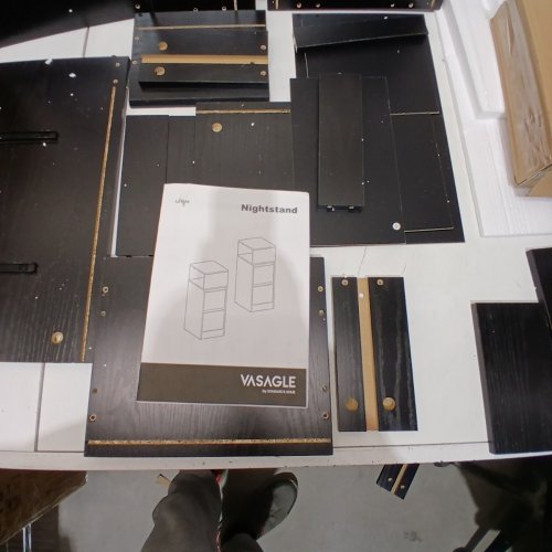 VASAGLE NARROW BEDSIDE TABLE-23.62"X 11.81" X 9.84"- INK BLACK-(MODEL:LET856B56) image 3