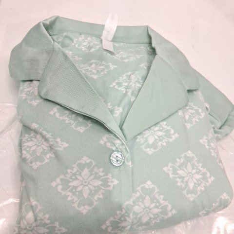 2PC WOMEN'S FLORA NIKROOZS BUTTON UP PAJAMA SET - MEDIUM - TEAL (STYLE: 1969564) image 2