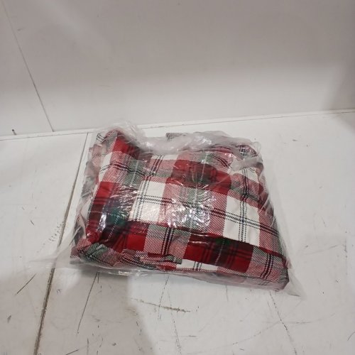 4PC THRESHOLD FULL HOLIDAY FLANNEL SHEET SET - KING - RED/GREEN PLAID image 3