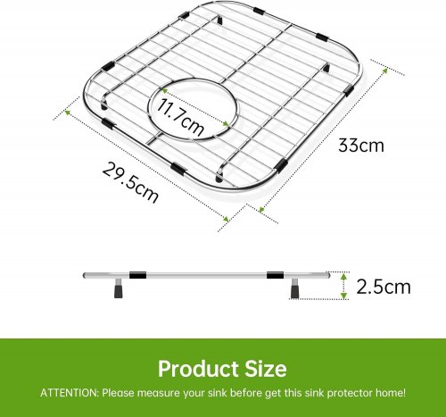 4PC DAYONE KITCHEN SINK GRIDS FOR DOUBLE BOWL SINKS - 11.61" X 12.9" - STAINLESS STEEL image 2