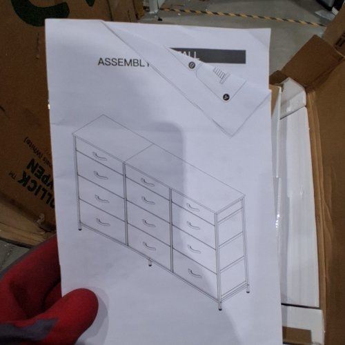 DRESSER FOR BEDROOM, DRESSER FOR CLOSET WITH 12 FABRIC DRAWERS, LARGE TV STAND - 63" - WHITE - (MODEL: 55SCFDR12D140LWP) image 7