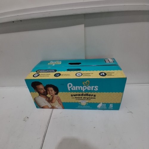 100PK PAMPERS SWADDLERS 100% LEAKPROOF DISPOSABLE BABY DIAPERS - SIZE 5 image 2