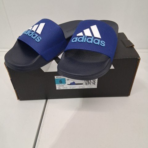KID'S ADIDAS ADILETTE SHOWER K SLIDES - 6 - NAVY BLUE/ROYAL BLUE (STYLE: IE2606/1977796) image 2