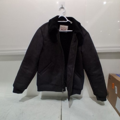 MENS LEVI'S FAUX SHEARLING WESTERN BOMBER JACKET - LARGE - BLACK (STYLE: B0DTJ27H3W) image 3