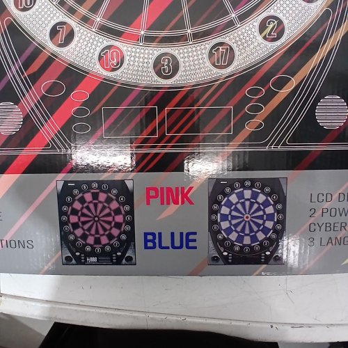 UHOZO ELECTRONIC DARTBOARD WITH 12 SOFT TIP DARTS - 1-8 PLAYERS; 34 GAMES; OVER 350 OPTIONS - BLUE/PINK image 5