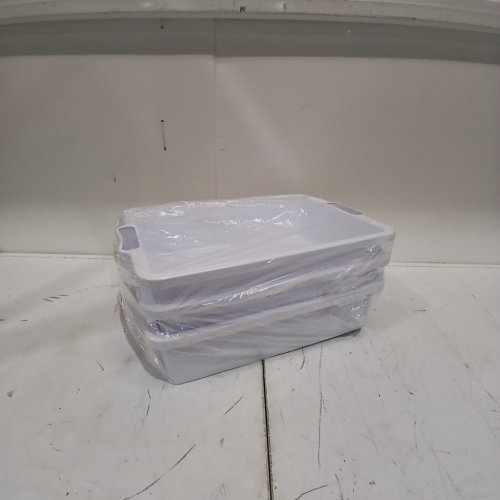 3PK BRIGHTROOM OPEN HANDLE STORAGE TRAYS - 16.5" X 11.5" - WHITE image 4