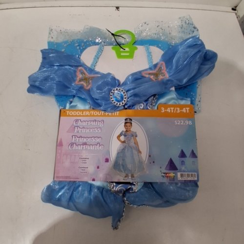 2PC GIRL'S PALAMON CHARMING PRINCESS COSTUME SET - 3-4T - BLUE image 2