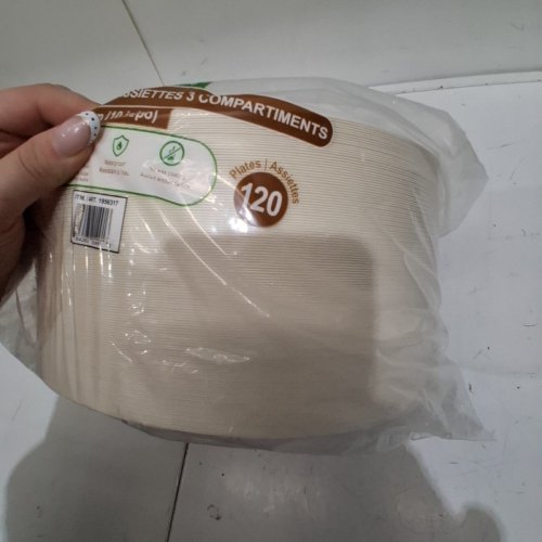 120PK GO4GREEN COMPOSTABLE PAPER PLATES WITH 3 SECTIONS - 10" - WHITE - (MODEL: 1956317) image 3