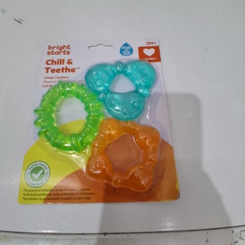 3PK BRIGHT STARTS H2O FILLED CHILL AND TEETH RINGS - 3M+ image 2