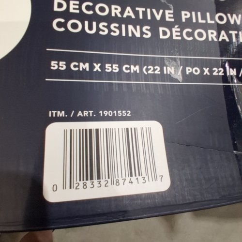 2PK WASH LUXE TOWN & COUNTRY LIVING DECORATIVE PILLOWS - 22" X 22" - MULTICOLOUR (MODEL: 1901552) image 2