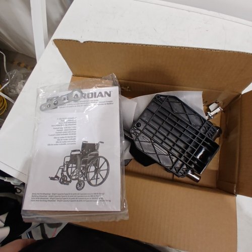MEDLINE STRONG AND STURDY WHEELCHAIR WITH DESK LENGH ARMS AND REMOVEABLE FOOTRESTS - 18'' SEAT - BLACK (MODEL: K1186N22S) image 3
