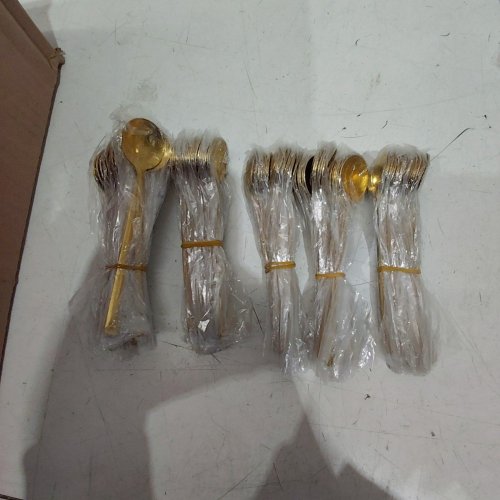 100PK CUSTOMIZABLE MINI METAL SPOONS - GOLD image 2