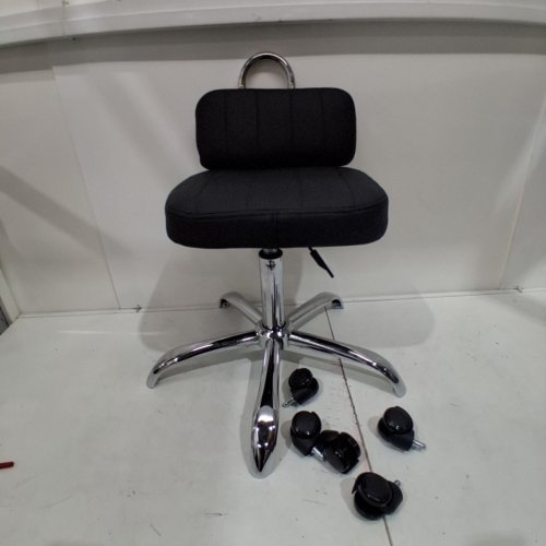 OFFICE DESK CHAIR WITH WHEELS - HEIGHT ADJUSTABLE - BLACK image 4