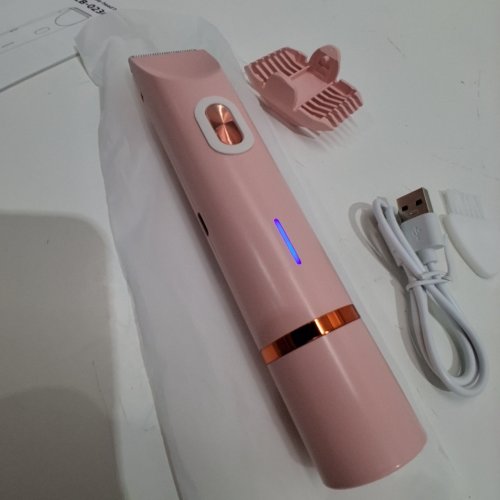 WOMEN'S ELECTRIC DUAL HEADED SHAVER BIKINI TRIMMER - 2-IN-1, USB RECHARGEABLE - PINK (MODEL: ZB-0236L) image 2