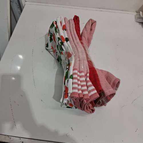 6PK MIKASA KITCHEN TOWELS - 17" X 28" - STRAWBERRIES/RED STRIPS (MODEL:3400550) image 2