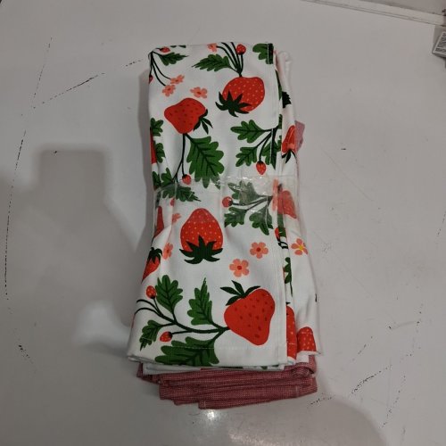 6PK MIKASA KITCHEN TOWELS - 17" X 28" - STRAWBERRIES/RED STRIPS (MODEL:3400550) image 3