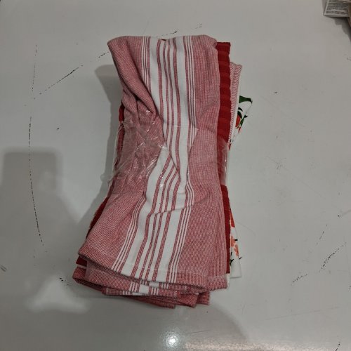 6PK MIKASA KITCHEN TOWELS - 17" X 28" - STRAWBERRIES/RED STRIPS (MODEL:3400550) image 4