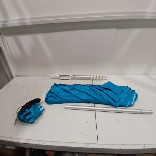 AMMSUN GROUND SCREW IN BEACH UMBRELLA - 6FT - BLUE image 3