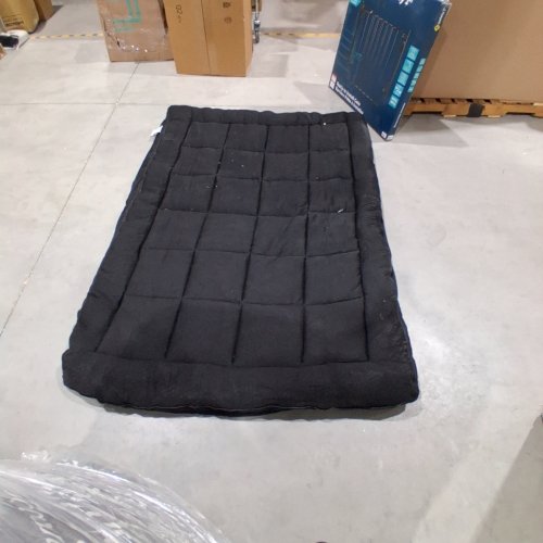 MATTRESS PAD/TOPPER WITH QUILTED FITTED PROTECTER/COVER - FULL/DOUBLE - BLACK image 2