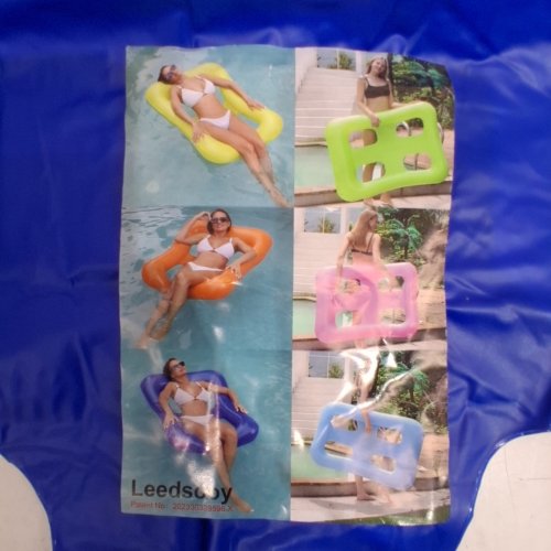 INFLATABLE WATER HAMMOCK LOUNGER POOL FLOAT - 3 FT X 4 FT - BLUE image 2