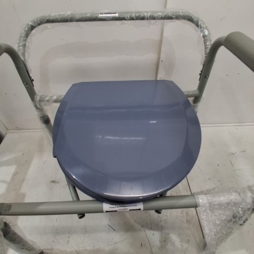 MEDLINE GUARDIAN 3-IN-1 STEEL FOLDING FRAME CLIP ON SEAT BEDSIDE COMMODE, ELONGATED SEAT. 350LB CAPACITY - GREY (MODEL:MDS89664 ) image 3