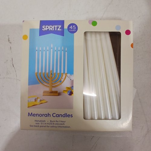 2 (45PK) SPRITZ MENORAH CANDLES - FITS MOST MENORAHS - WHITE image 3