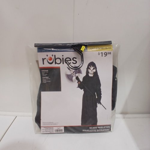 5PC RUBIES SCARY SKELETON COSTUME - 10-12 - BLACK image 2