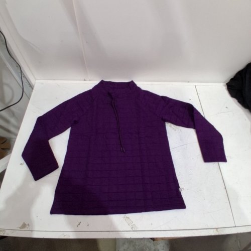 WOMEN'S TALBOTS QUILTED ZIP-NECK TOP - PETITE SMALL - PURPLE (STYLE : 0258216309) image 2